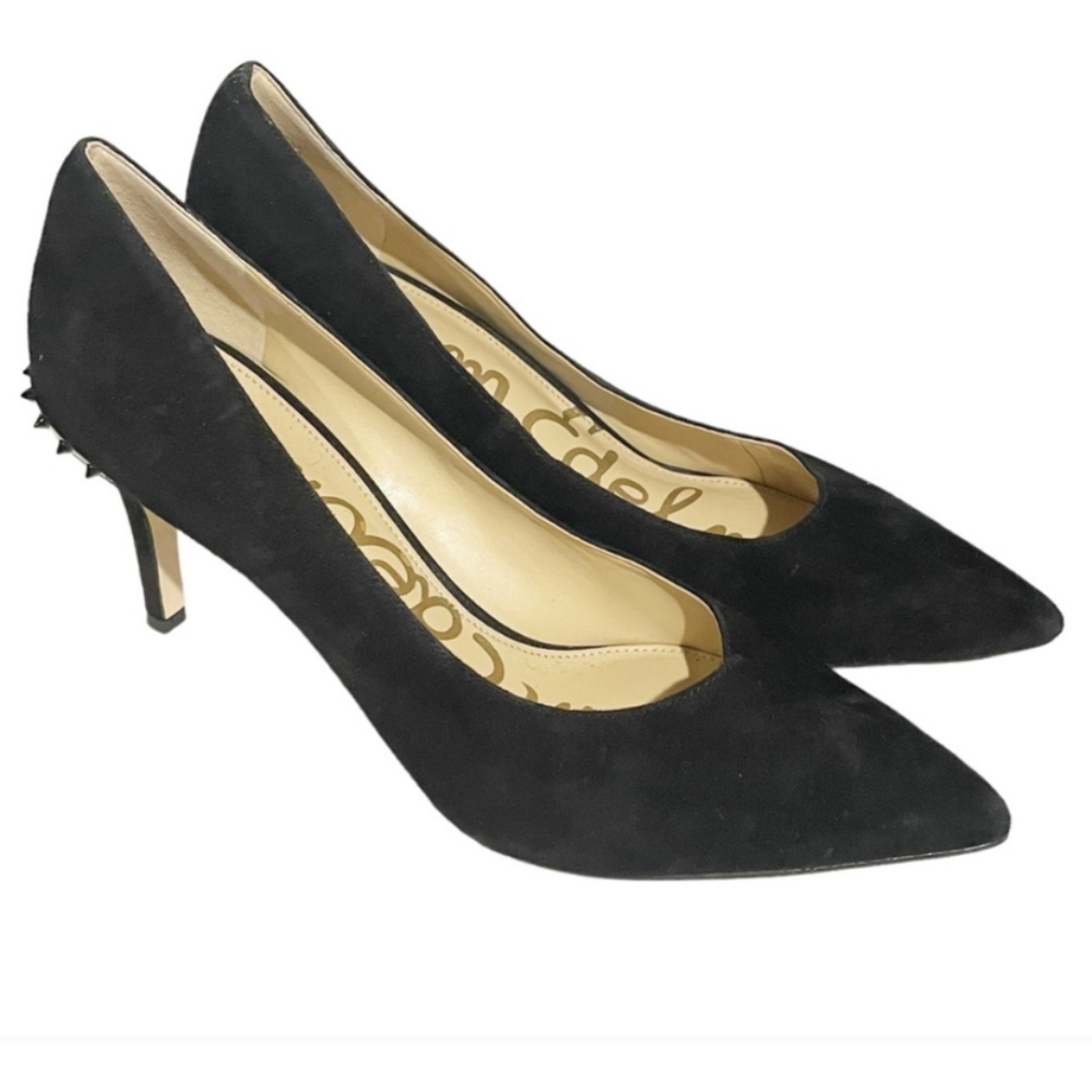 Sam Edelman Black Suede Tonia Studded Heels